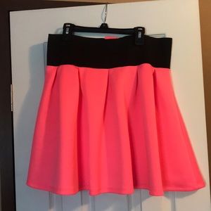 Neon pink skater skirt